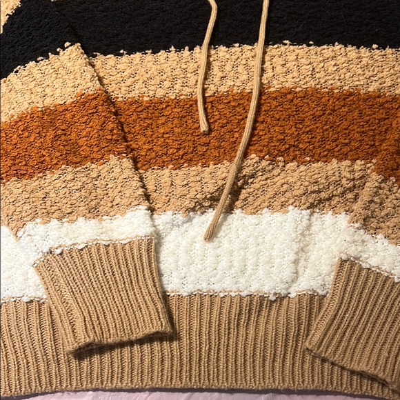 Striped Hooded Drawstring Sweater - Picture 5 of 5